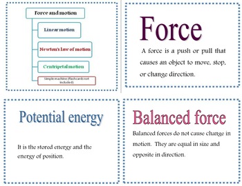 Preview of Force and motion flashcards