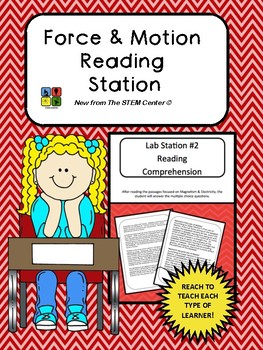 Preview of Force in Motion Reading Station - Distance Learning Friendly