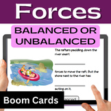 Force and Motion - Balanced and Unbalanced Forces - Boom Cards