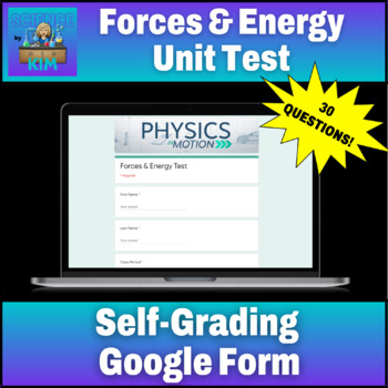 Preview of Forces & Energy Unit Test    *Self-Grading Google Form*