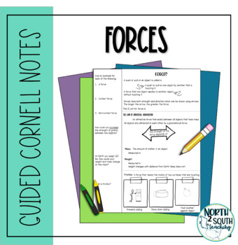 Preview of Forces Guided Cornell Notes (Freebie)