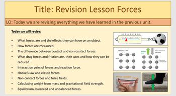 Preview of Forces ~ KS3 ~ End of Topic Revision ~ Year 7