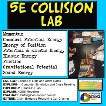 Preview of Forces Motion & Energy MS-PS2-2: 5E NGSS Activity Close Reading & Notes CER