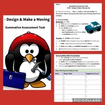 Preview of Forces & Motion Engineering Task - Science - SEL - Digital Workbook - IB PYP