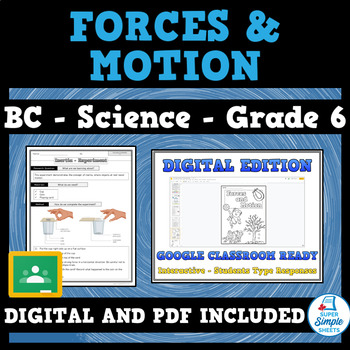 Preview of BC Grade 6 Science - Forces and Motion - NEWLY UPDATED