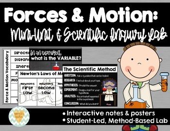 Preview of Forces & Motion - Interactive Notes & Student-Led Inquiry Lab {Grades 4-6}