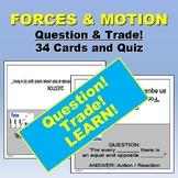 Forces & Motion Question-Trade Cards & Quiz (Quiz Activity)