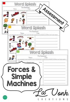 Preview of Forces - Motion - Simple Machines: Pre / Post Assessment