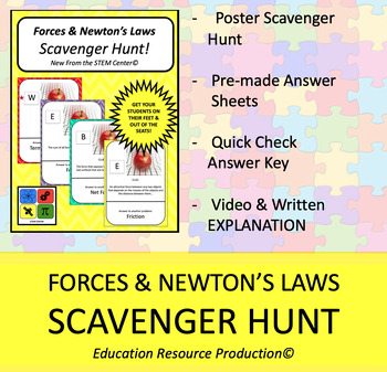Preview of Forces & Newton's Laws - Scavenger Hunt Activity