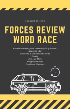 Preview of Forces Review Word Race Game