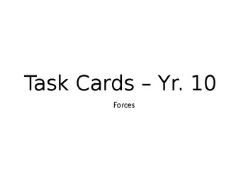 Preview of Forces Task Cards