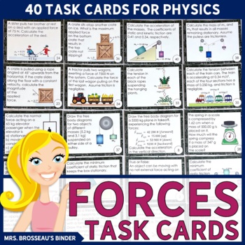 Preview of Forces Task Cards | Forces Review for Physics