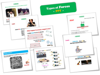 Preview of Forces – (Type of Forces) ; PPT/Quiz/Puzzle/Quick Review for EXAM – BUNDLE