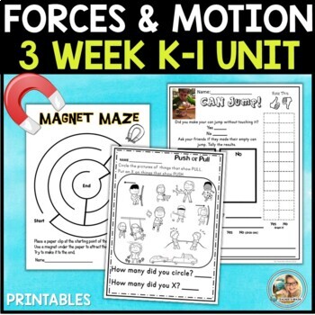 Preview of Force and Motion Worksheets | Kindergarten 1st Grade Activities