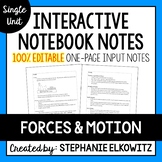 Forces and Motion Editable Notes