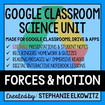 Preview of Forces and Motion Google Classroom Lesson Bundle