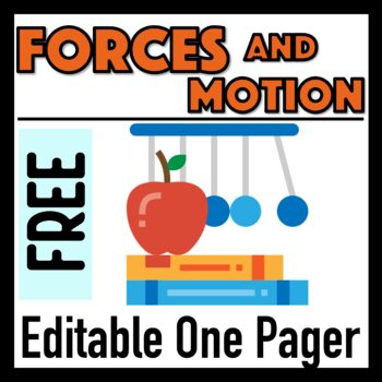 Preview of Forces and Motion One Pager Review