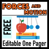 Forces and Motion One Pager Review