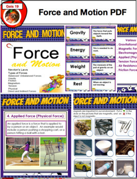 Preview of Forces and Motion Science Education PDF file 70 pages