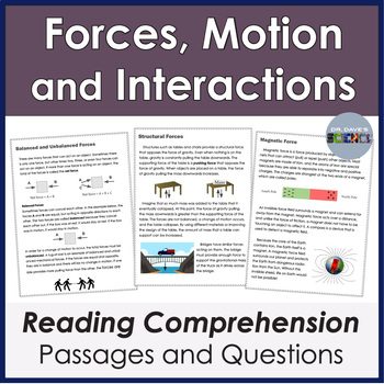 Preview of Forces and Motion Reading Comprehension Passages, Balanced Forces Worksheet