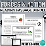 Forces and Motion Reading Comprehension Passages Bundle PR