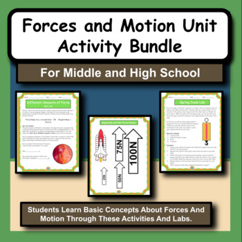 Preview of Forces and Motion Unit Activity Bundle for Science