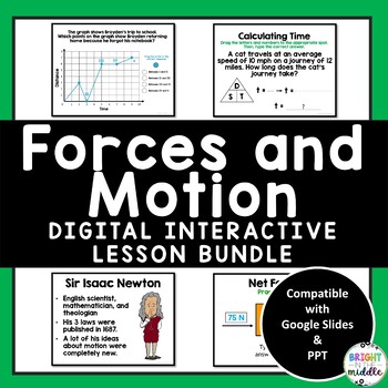 Preview of Forces and Motion Unit Digital Interactive Lesson Bundle