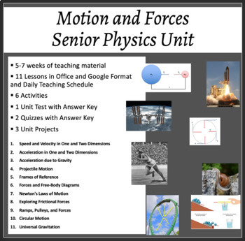Preview of Forces and Motion Complete SENIOR Unit Bundle - Dynamics and Kinematics