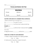 Forces and Motion Unit Test