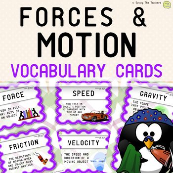 Preview of Forces and Motion Vocabulary Cards