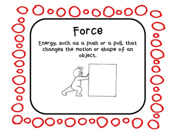Preview of Forces and Motion Vocabulary Posters with Pictures