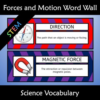 Preview of Forces and Motion Wall Poster and Science Anchor Charts