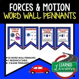 Forces and Motion Word Wall Pennants (Physical Science Word Wall)