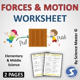 Force And Motion Worksheets | Teachers Pay Teachers