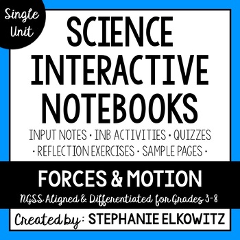 Preview of Forces and Motion Interactive Notebook Unit | Editable Notes