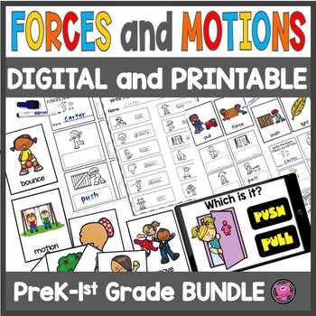 Preview of Forces and Motions Activities - Push & Pull Worksheets Kindergarten & 1st Grade