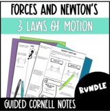Forces and Newton's Laws - Guided Cornell Notes (Bundle)