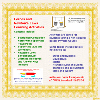 Preview of Forces and Newton's Laws Learning Activities