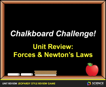 Preview of Forces and Newton's Laws Physics Unit Jeopardy Game for Fun & Review