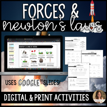 Preview of Forces and Newton's Laws of Motion Activities - Google Slides™ and Print