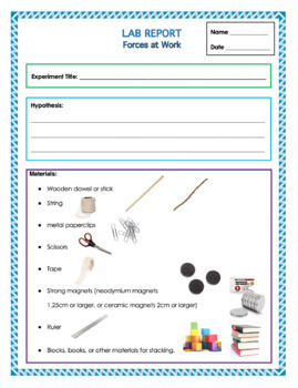 Forces at Work Experiment - Lab Report Template by Hands On Hearts Full