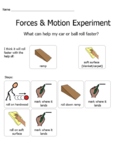 Forces in Motion Experiment Notes Page