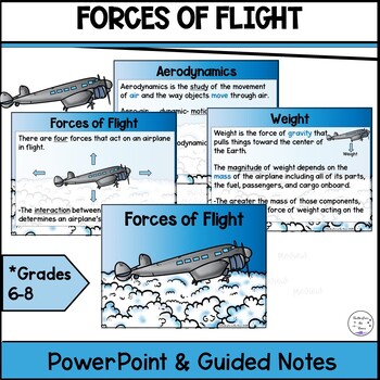 Preview of Forces of Flight PowerPoint and Guided Notes Lesson | 6th Grade