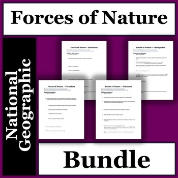 Preview of Forces of Nature - National Geographic - All Four WebQuests Bundle