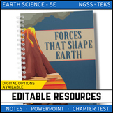 Forces that Shape Earth Notes, PowerPoint, and Test
