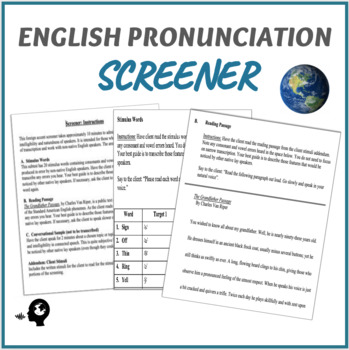 Preview of English Pronunciation Screener
