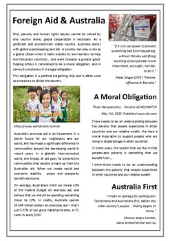 Preview of Foreign Aid and Australia's Moral Obligation - Newspaper / Journal Articles