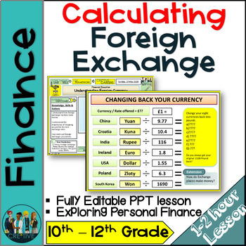Preview of Foreign Exchange Rates + Currency Finance Lesson (Money & Travel the World Math)