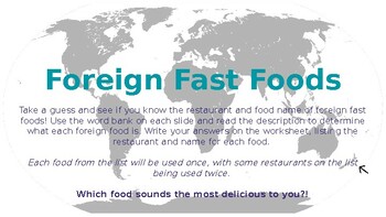 Preview of Foreign Fast Foods- Global Agriculture