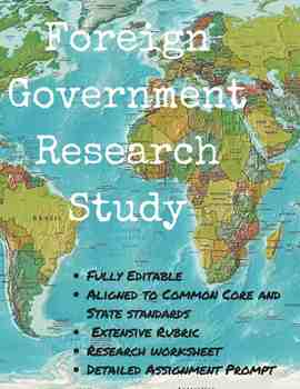 Preview of Foreign Government Research Study Comparative Country Project Editable